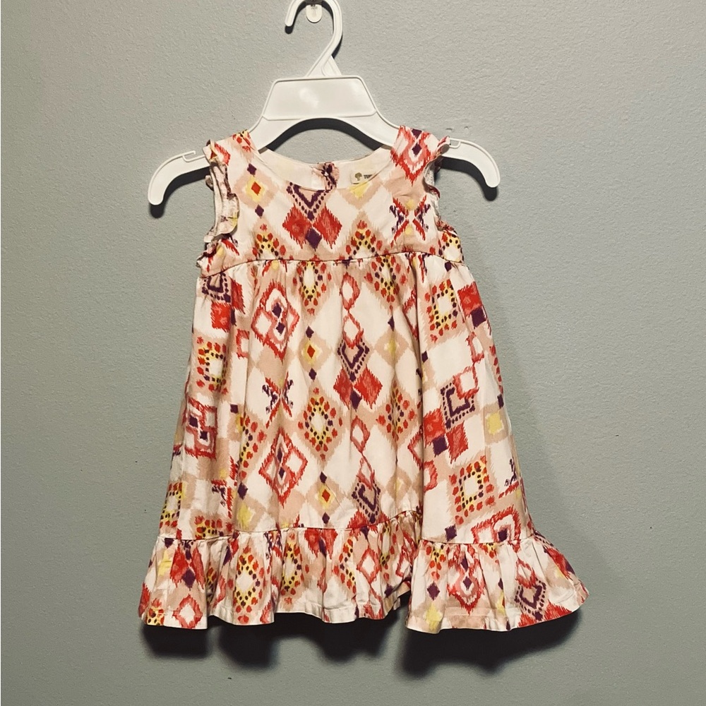 Tucker + Tate Sleeveless Dress w/ Full Ruffled Skirt, White/Multi - 24 mo (GUC)